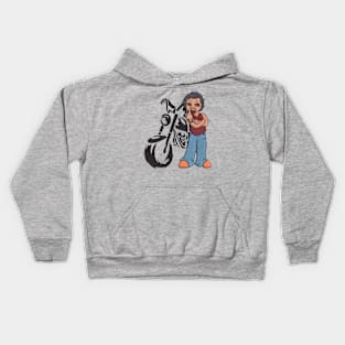 Motorcycle Man Kids Hoodie